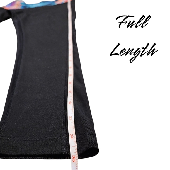 VS PINK Ultimate Leggings M Ankle Length Black Mesh Tropical Waistband Spellout - Picture 10 of 12